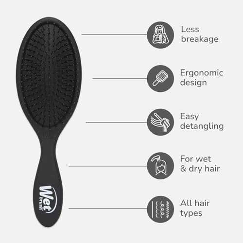 Wet Brush Detangler Hair Brush with IntelliFlex Bristles – Black Frost