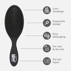 Wet Brush Detangler Hair Brush with IntelliFlex Bristles – Black Frost