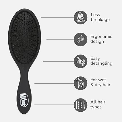 Wet Brush Detangler Hair Brush with IntelliFlex Bristles – Black Frost