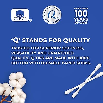Q-tips 100% Cotton Swabs – Multipurpose, 625 Count