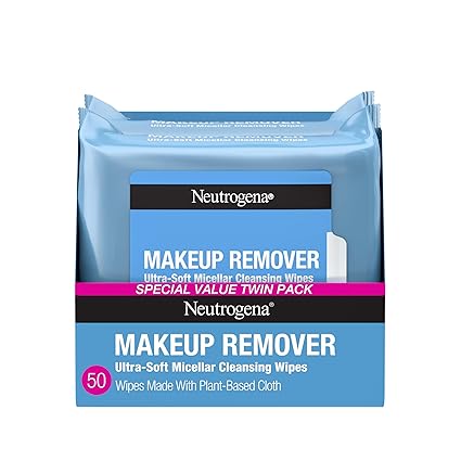 Neutrogena Makeup Remover Wipes – Micellar, Alcohol-Free, 2 x 25 Count