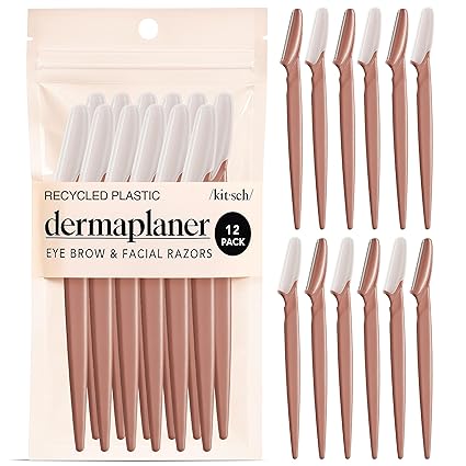 Kitsch Dermaplane Razor – 12pcs Terracotta Face & Eyebrow Shavers Smooth