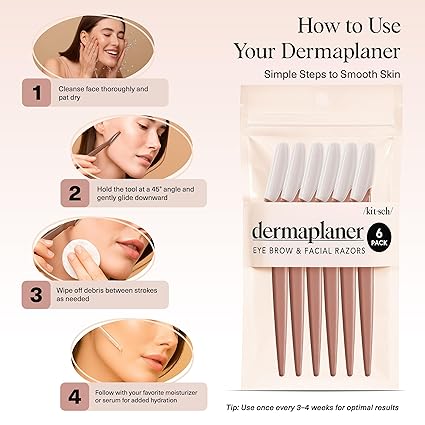 Kitsch Dermaplane Razor – 12pcs Terracotta Face & Eyebrow Shavers Smooth